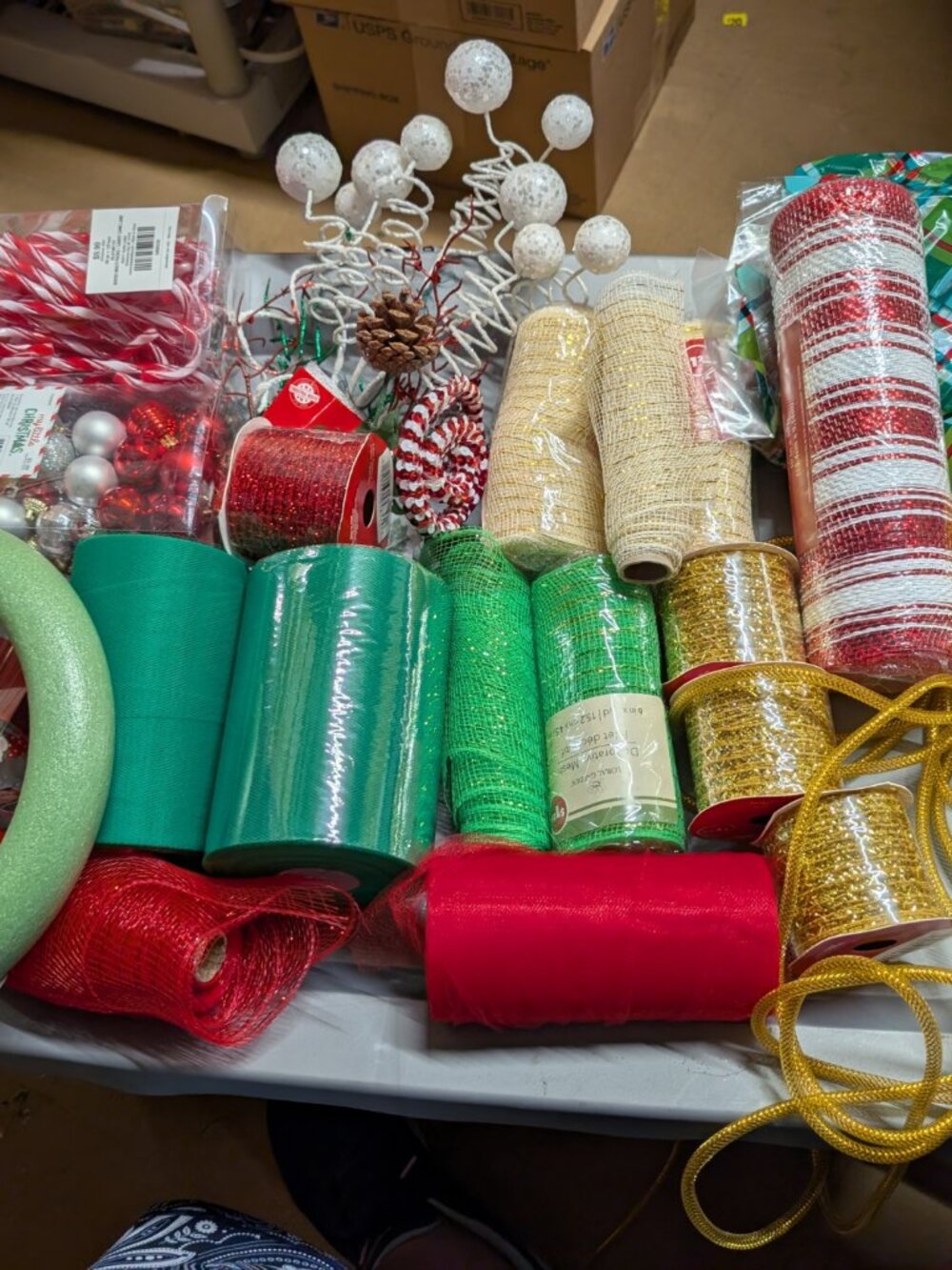 Christmas Craft Lot with LED Lights & Festive Elements